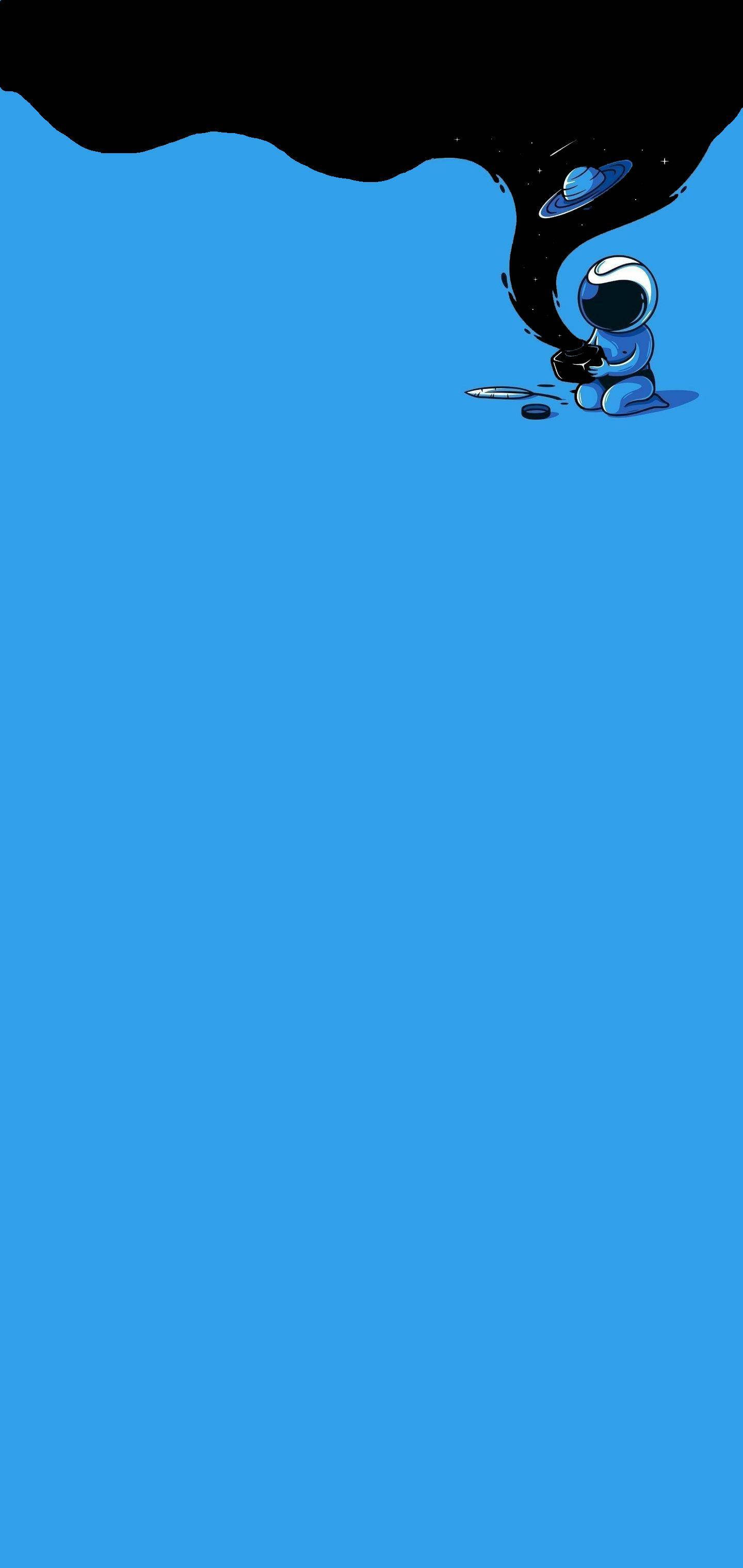 Note 10 Ruimtevaarder Blou Muurpapier
