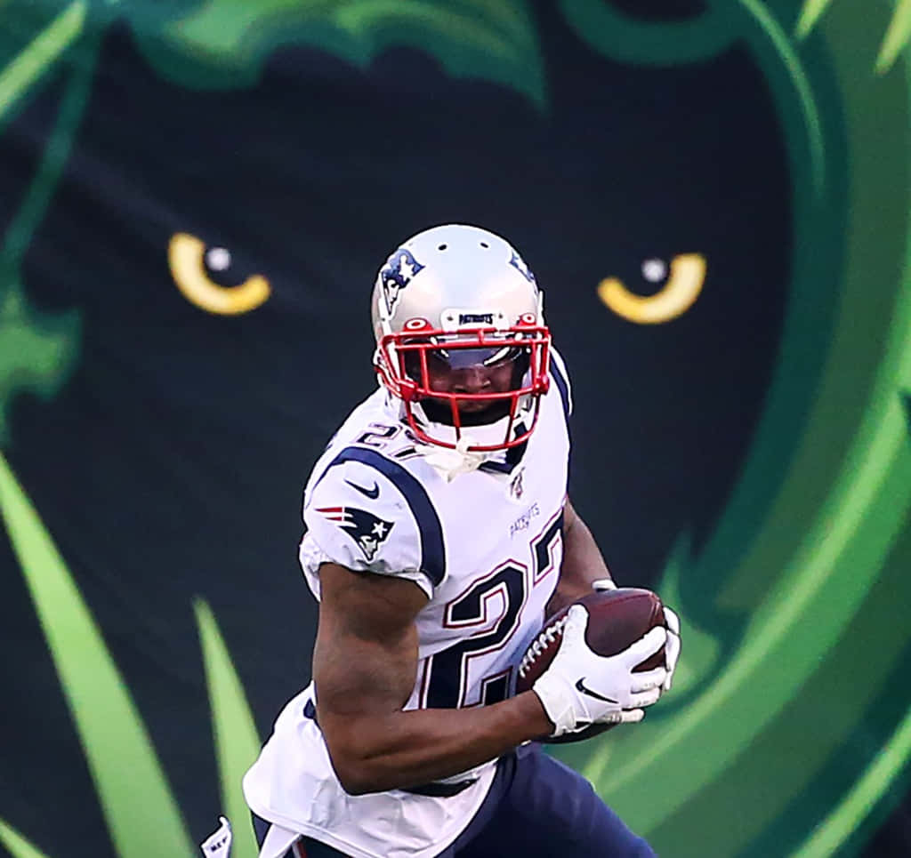 Nuwe-Engeland Cornerback JC Jackson Illustrasie Muurpapier
