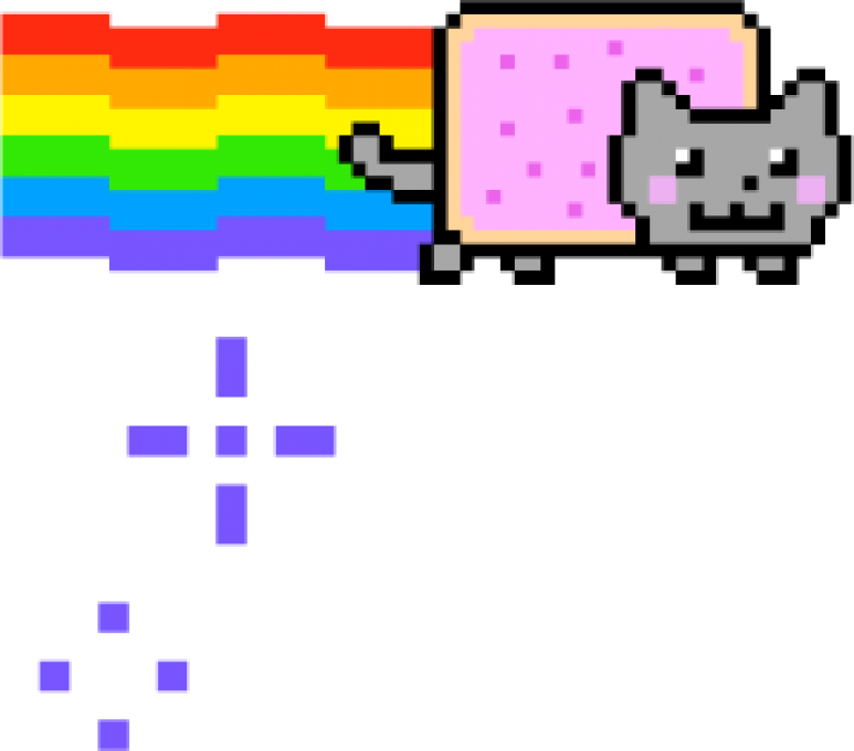 Nyan Cat Pixel Kuns Muurpapier