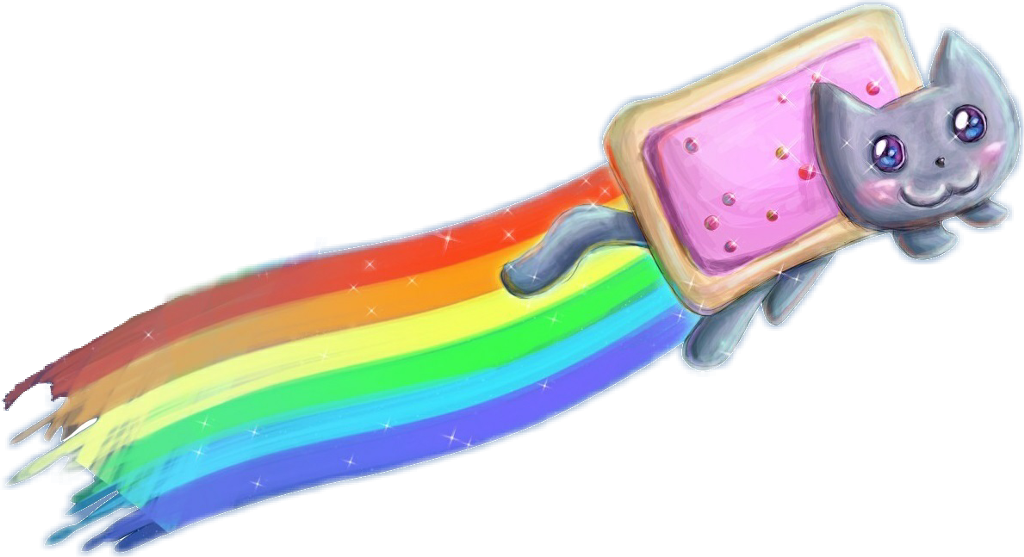 Nyan Cat Pop Tart Reënboog Muurpapier
