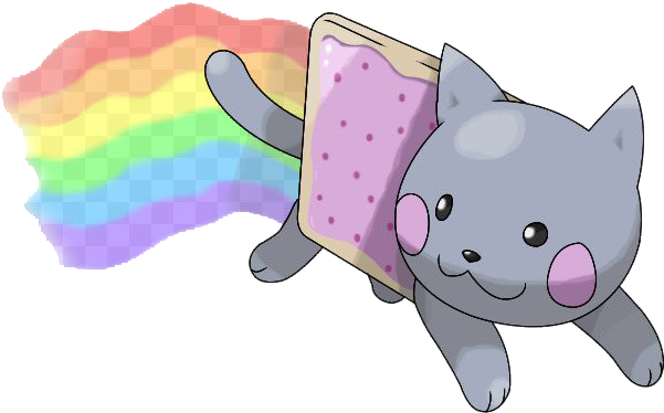 Nyan Cat Pop Tart Reënboog Muurpapier
