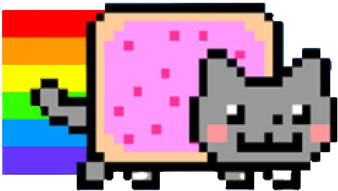 Nyan Cat Pop Tart Reënboog Muurpapier
