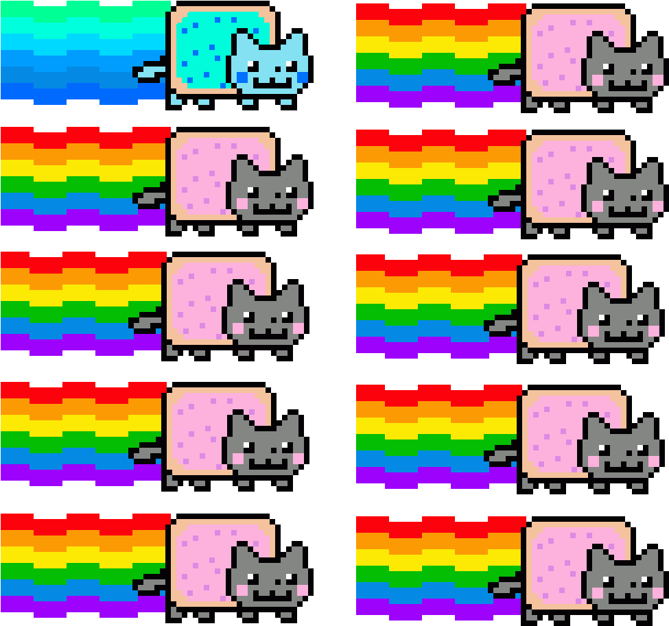 Nyan Kat Patroon Agtergrond Muurpapier