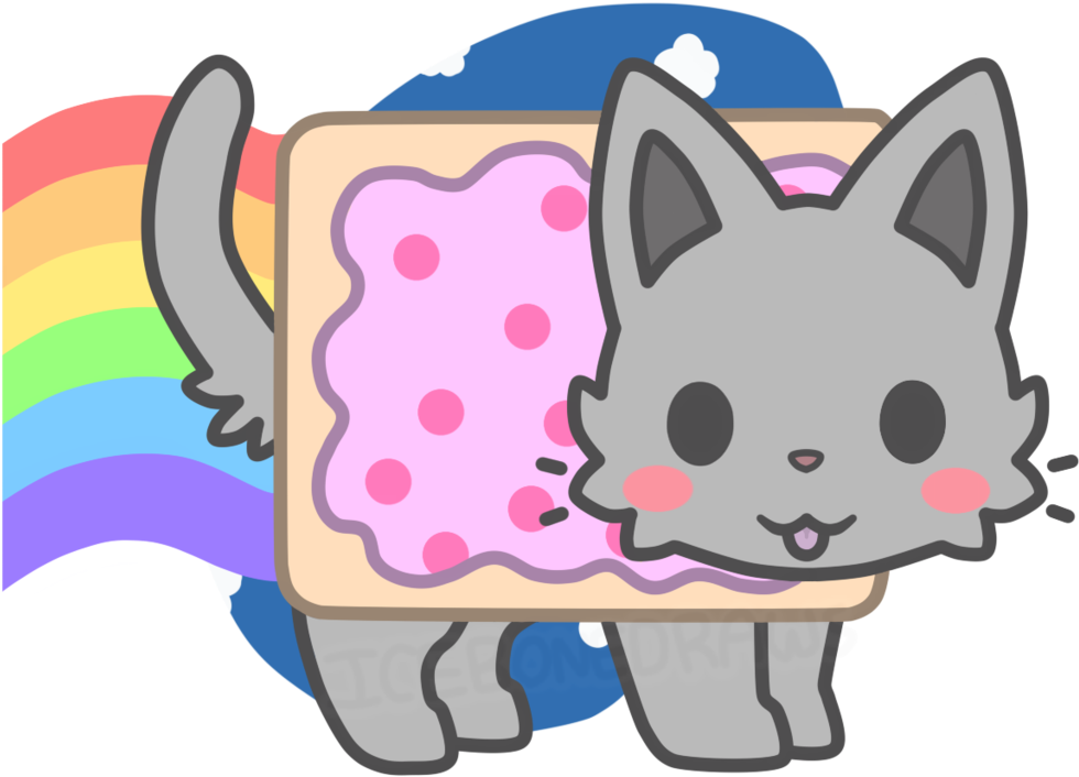 Nyan Kat Pop Tert Reënboog Muurpapier