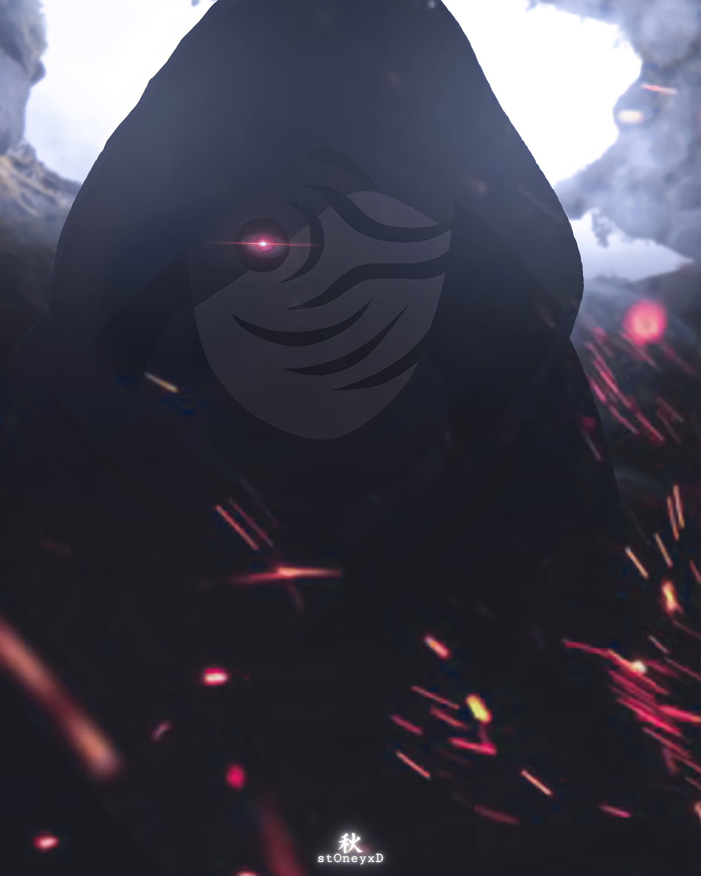 Obito Uchiha Dreigement 4K Muurpapier
