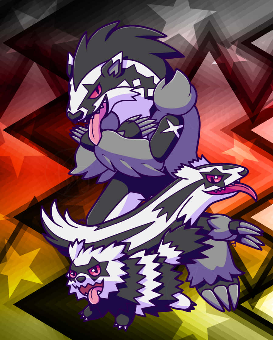 Obstagoon, Zigzagoon en Linoone Muurpapier