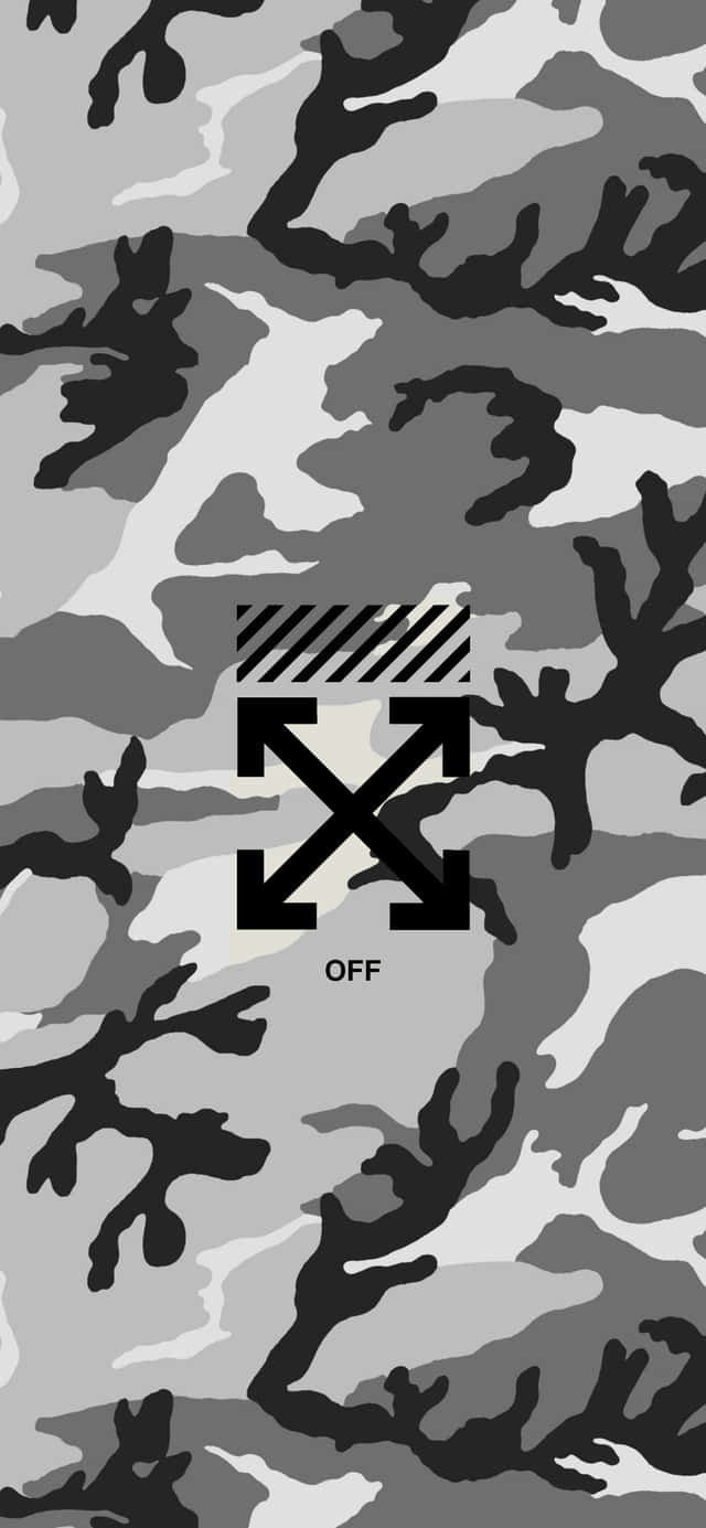 Off White iPhone Kamoeflering Patroon Muurpapier
