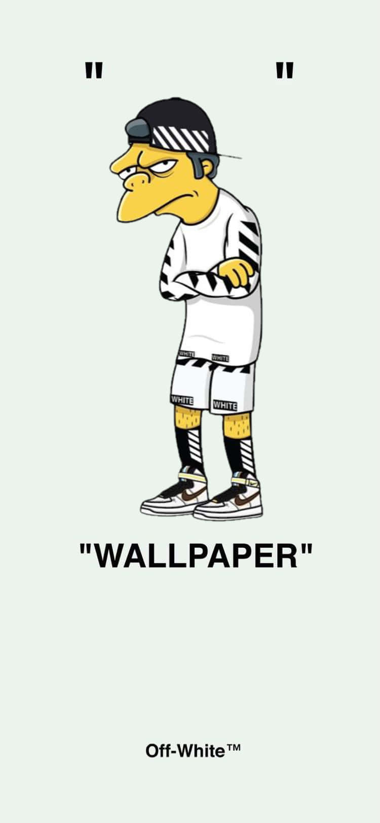 Off White iPhone Die Simpsons Muurpapier