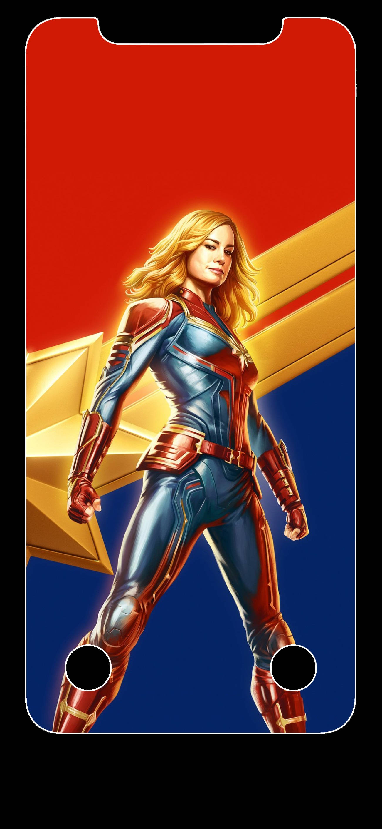 OLED 4K Captain Marvel Op Simbool Muurpapier