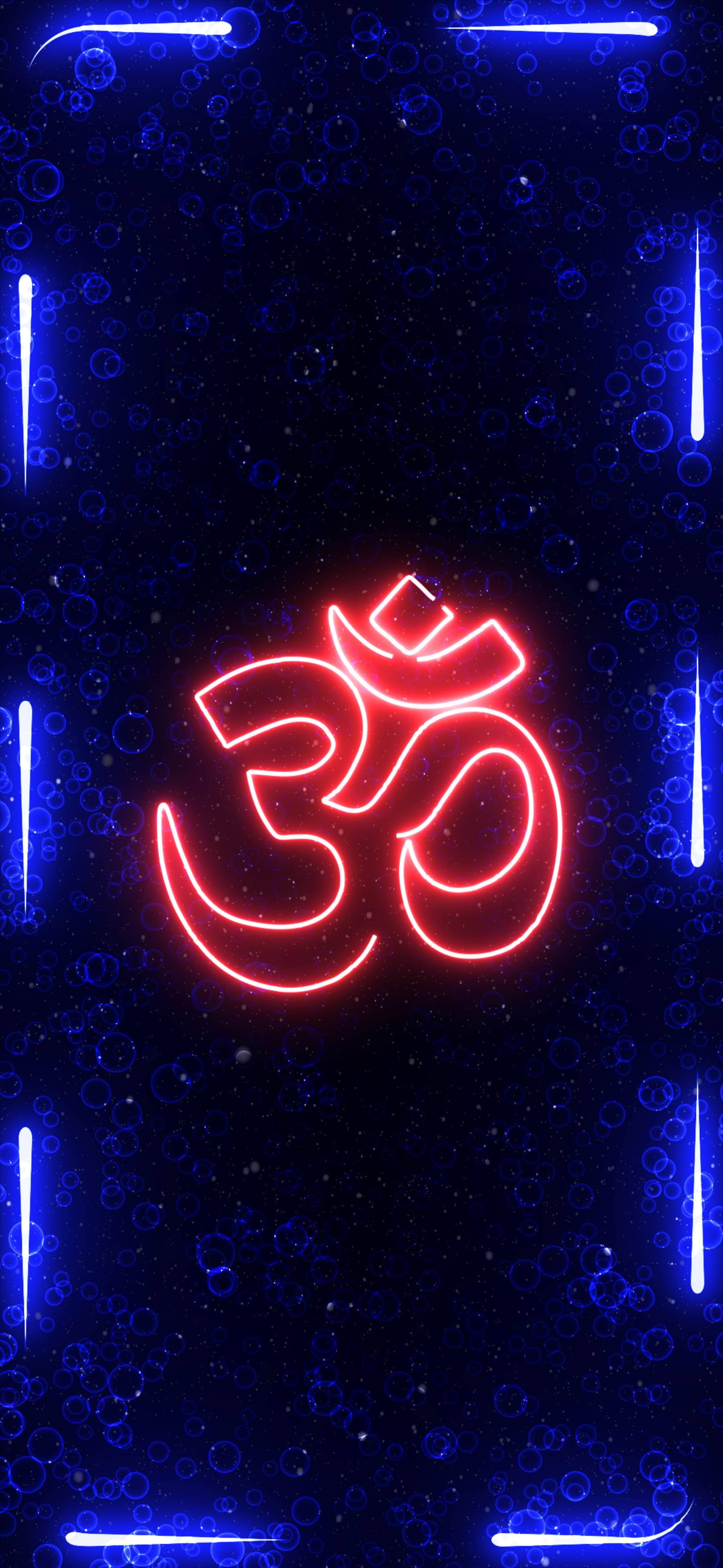Om Rooi Neon Lig Muurpapier