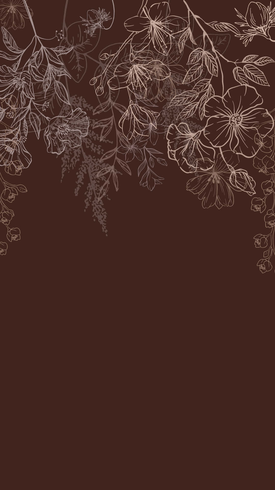 Omhels die Eenvoud - Blomme Minimalistiese Bruin Estetika Muurpapier