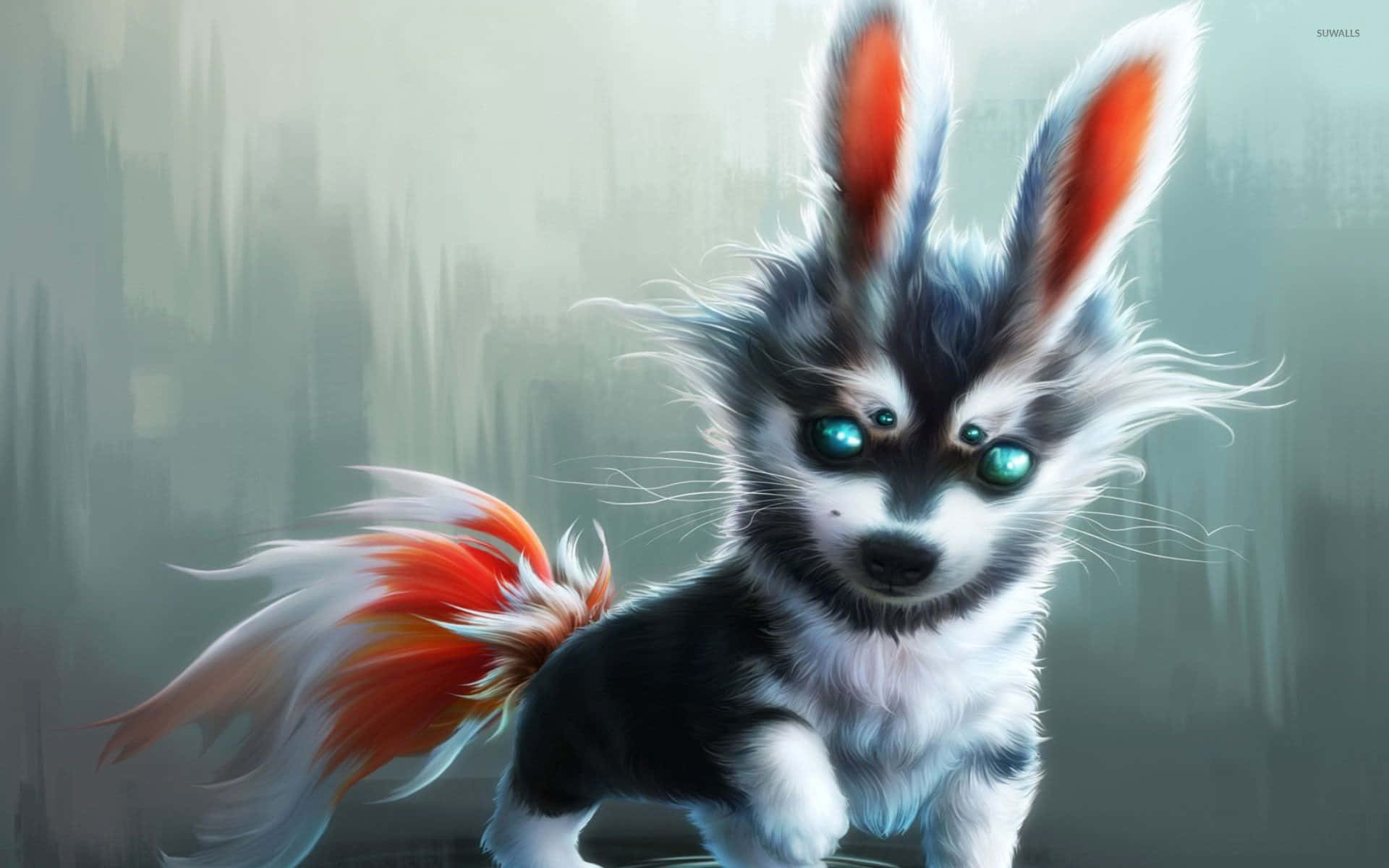 Omhels Jou Innerlike Koel Wolf Muurpapier