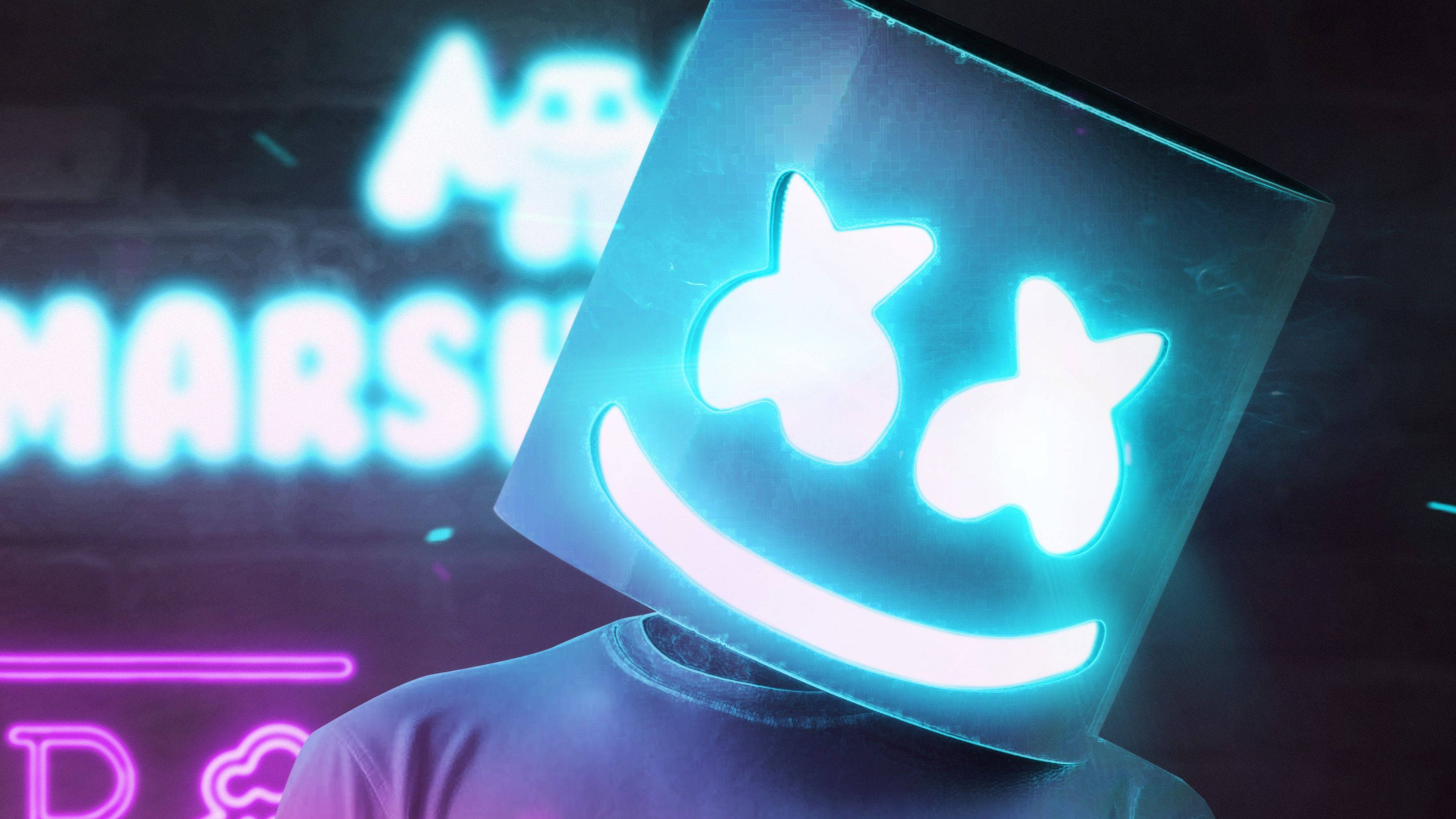 Omhulde Neon Glimlag Muurpapier