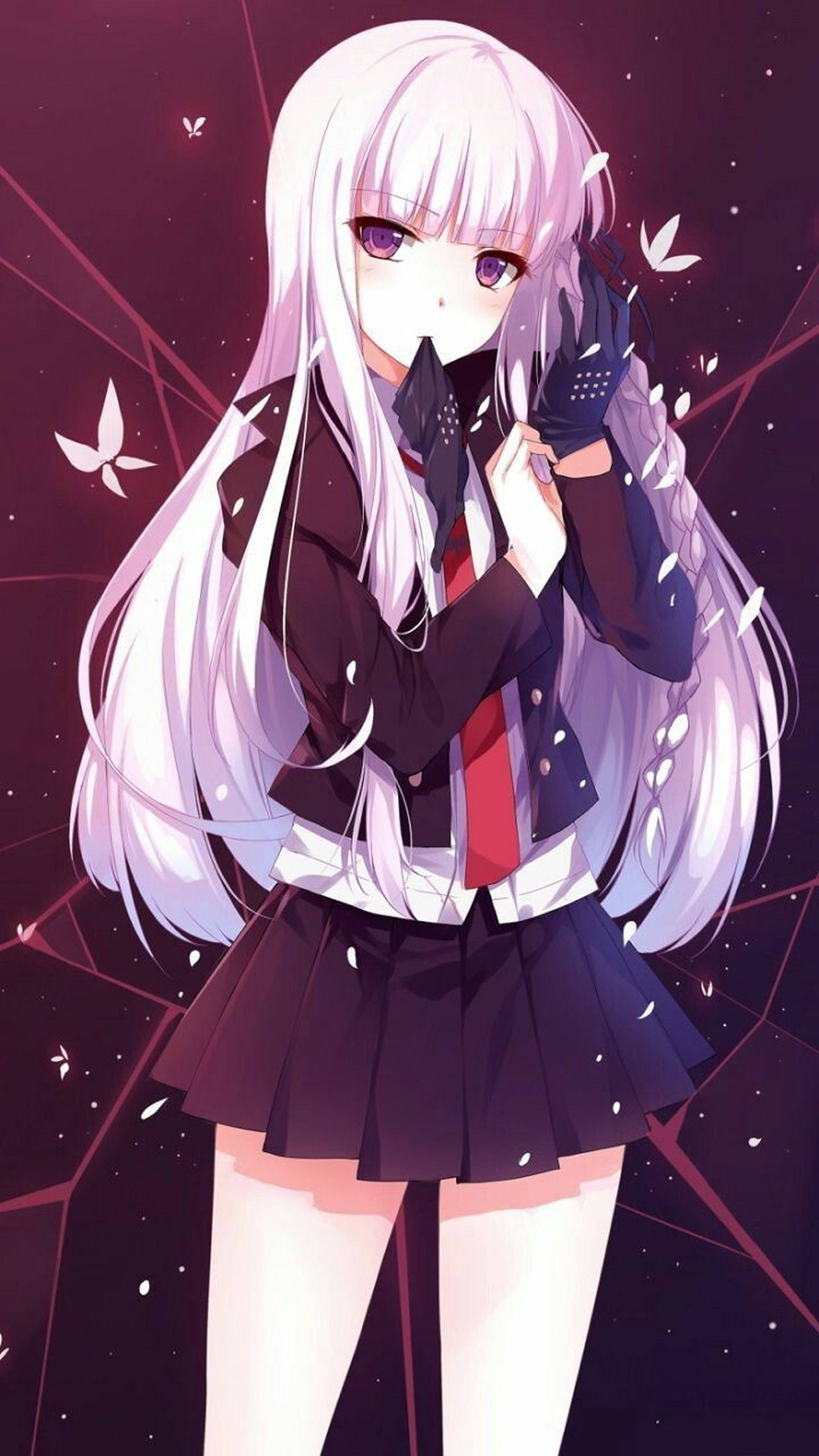 Onderskrif: Anime-liefhebber se Genot: Kyouko Kirigiri op iPhone-agtergrond Muurpapier