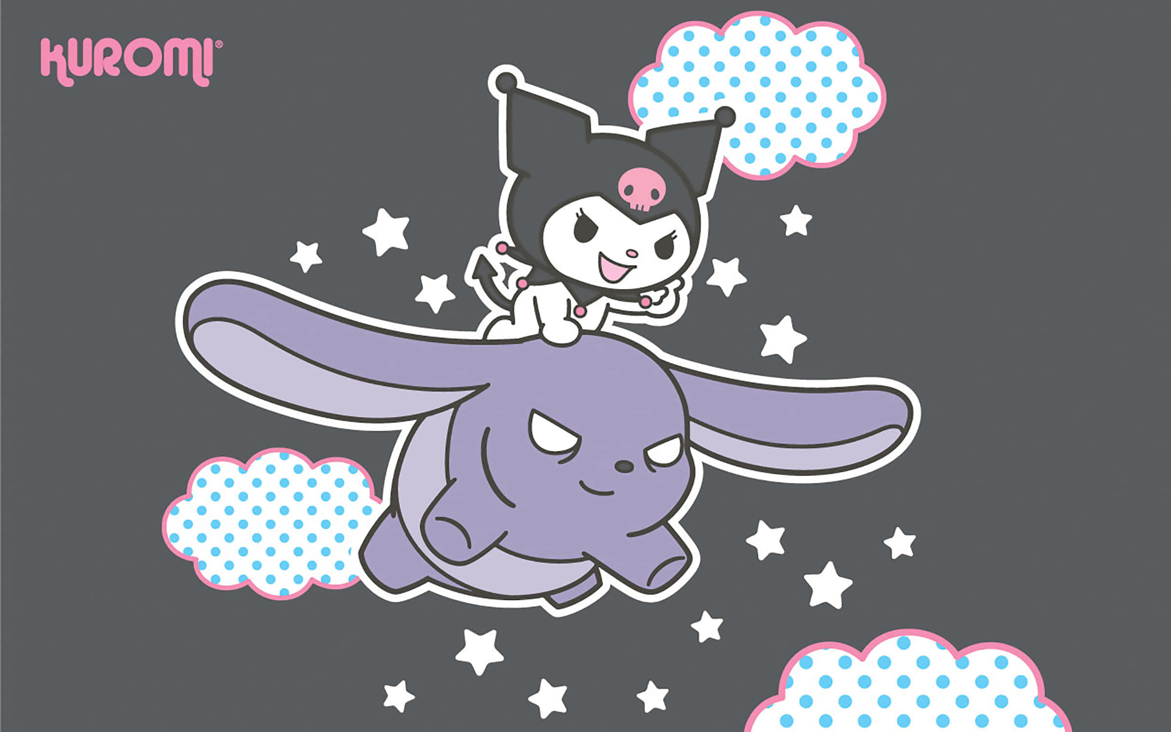 Onderskrif: Bekoorlike Kuromi Kawaii Agtergrond vir Aanhangers Muurpapier