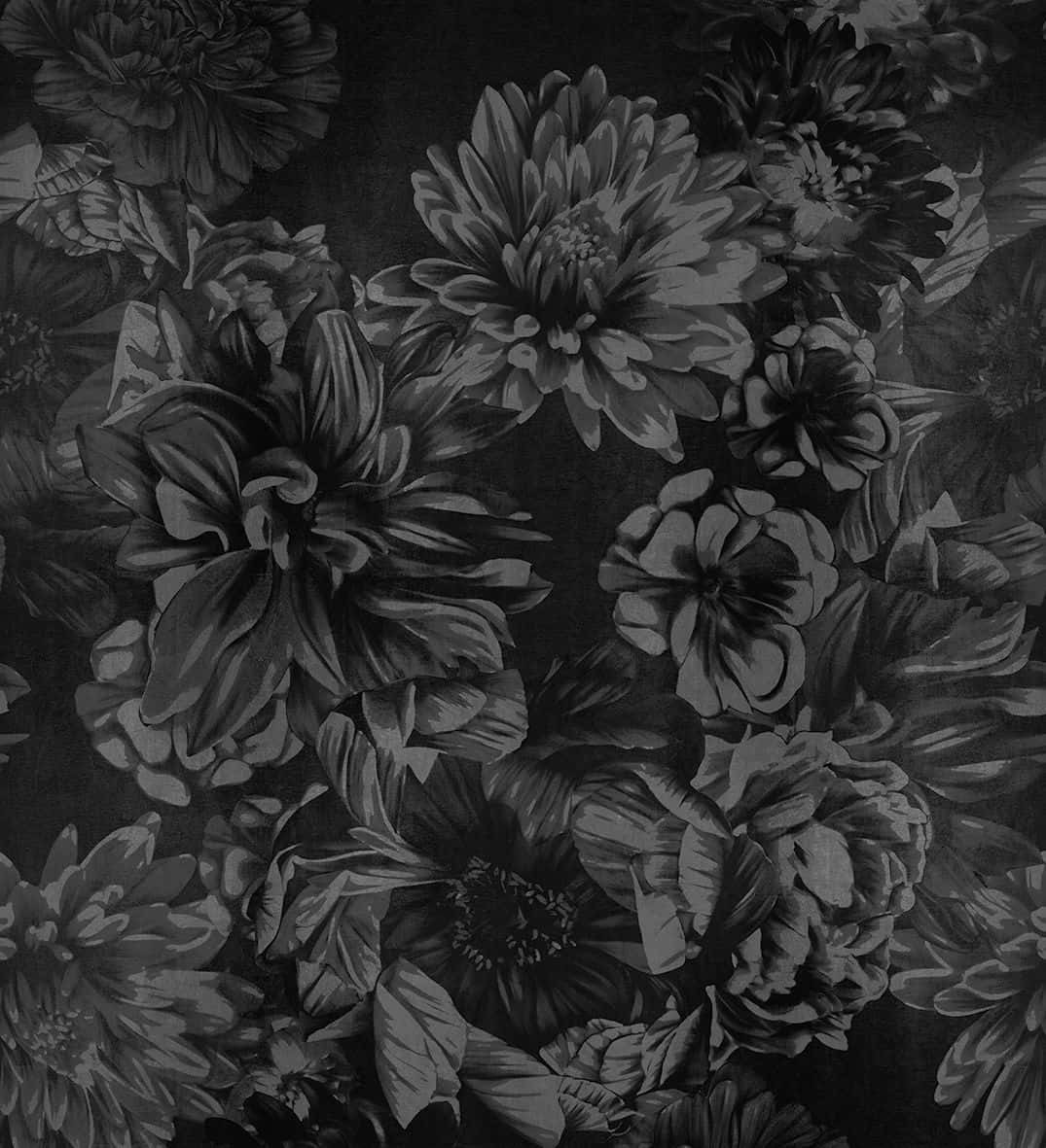 Onderskrif: Donker Blomme-elegansie Muurpapier
