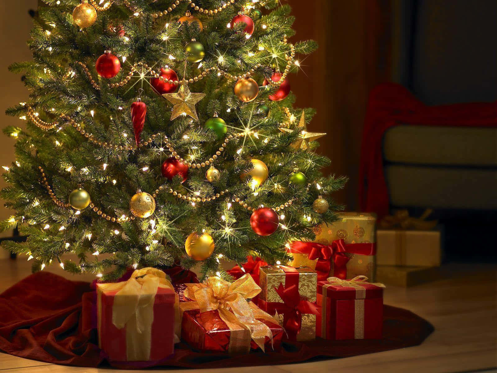Onderskrif: Feestelike Kersfees Teams-agtergrond Muurpapier