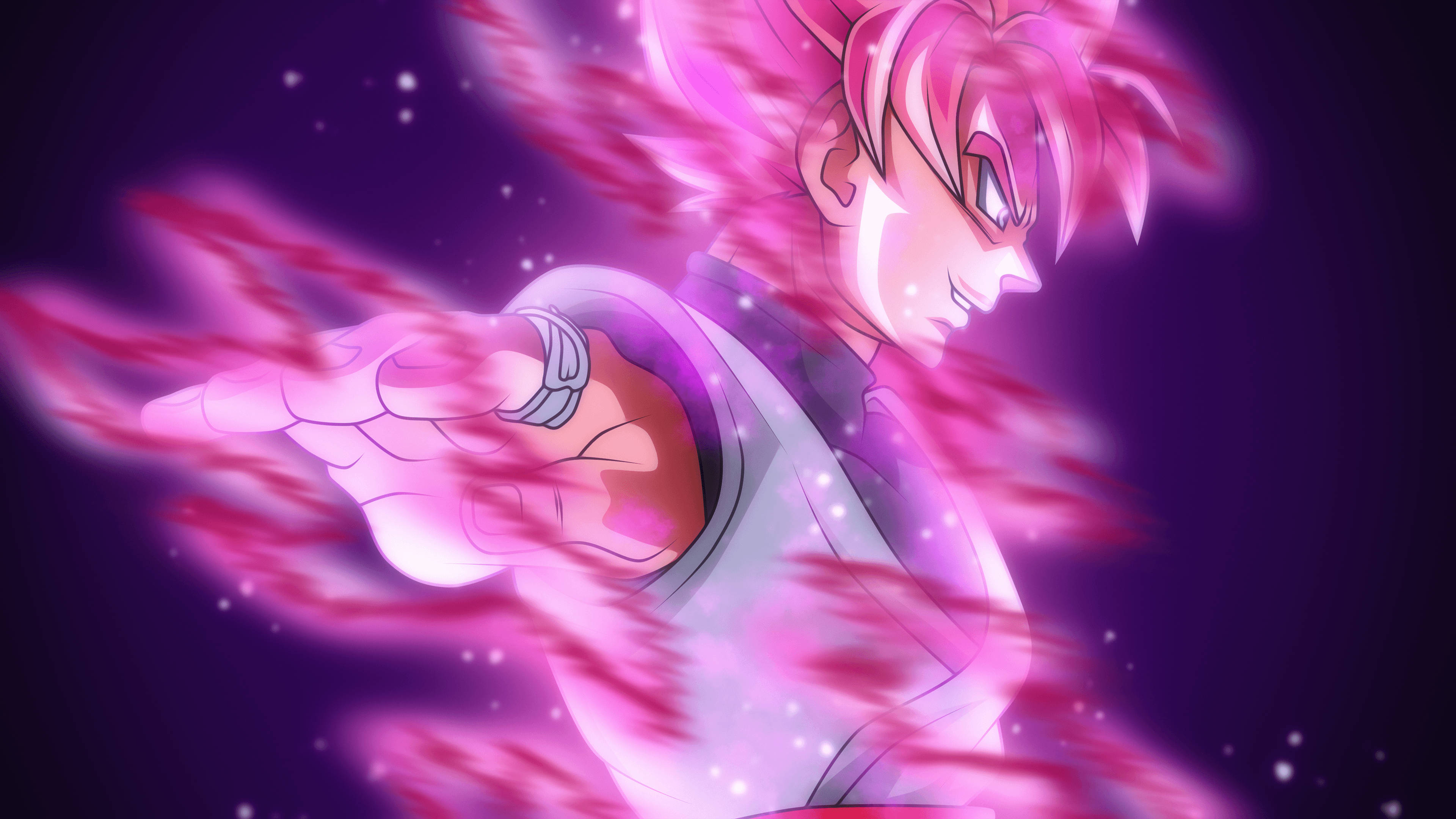 Onderskrif: Intense Krag - Swart Goku in Super Saiyan-vorm Muurpapier