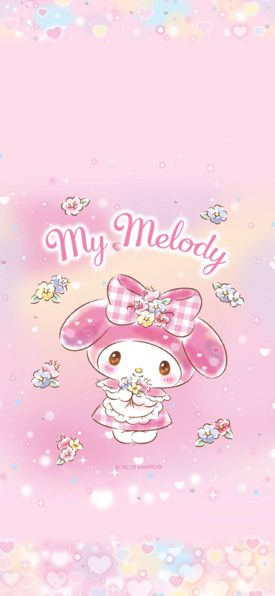 Onderskrif: Lieflike Pienk My Melody Muurpapier