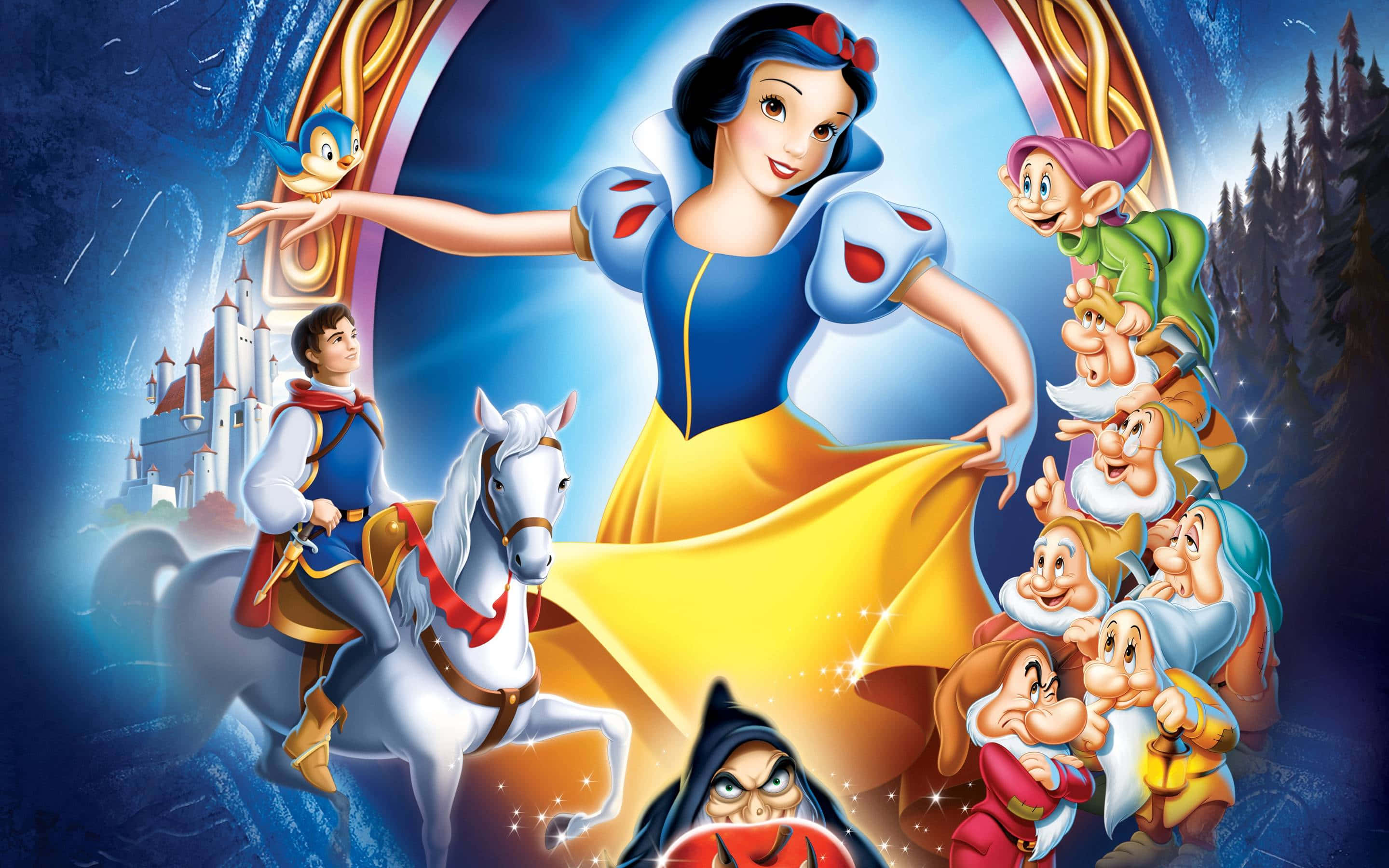 Onderskrif: Magiese Disney Kersfees-agtergrond Muurpapier