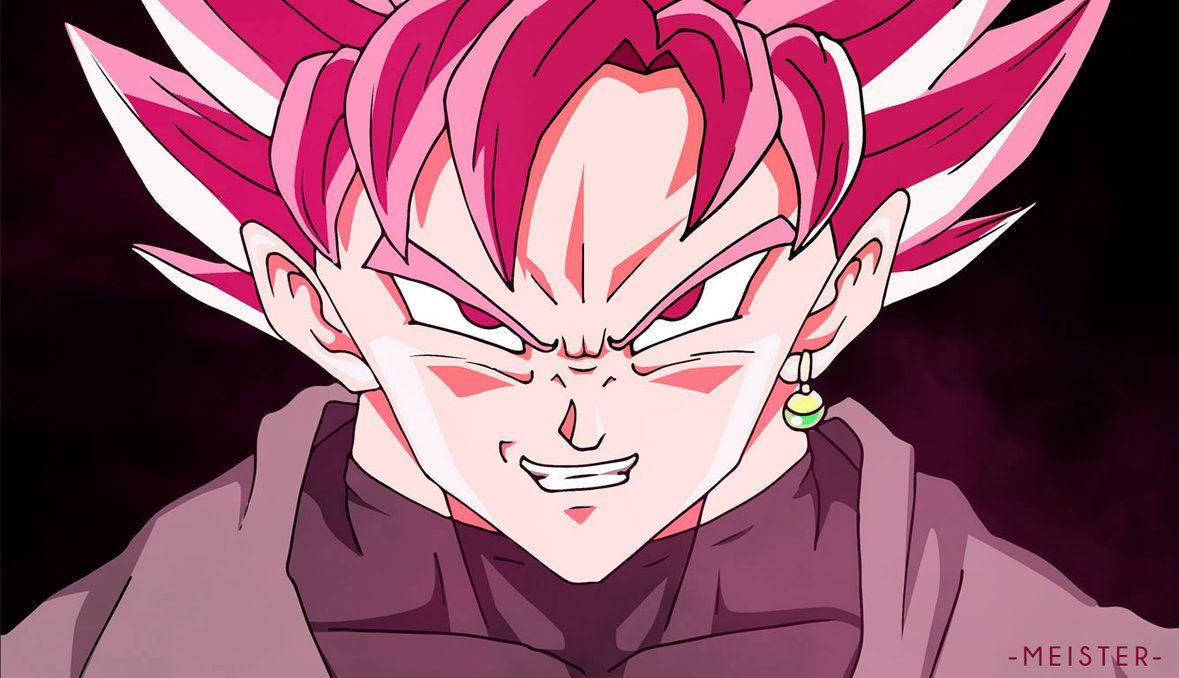 Onderskrif: Onverskrokke Swart Goku wat Donker Energie vrystel Muurpapier