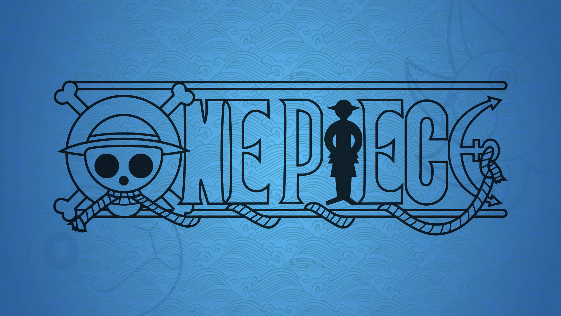 One Piece 4K-logo Muurpapier