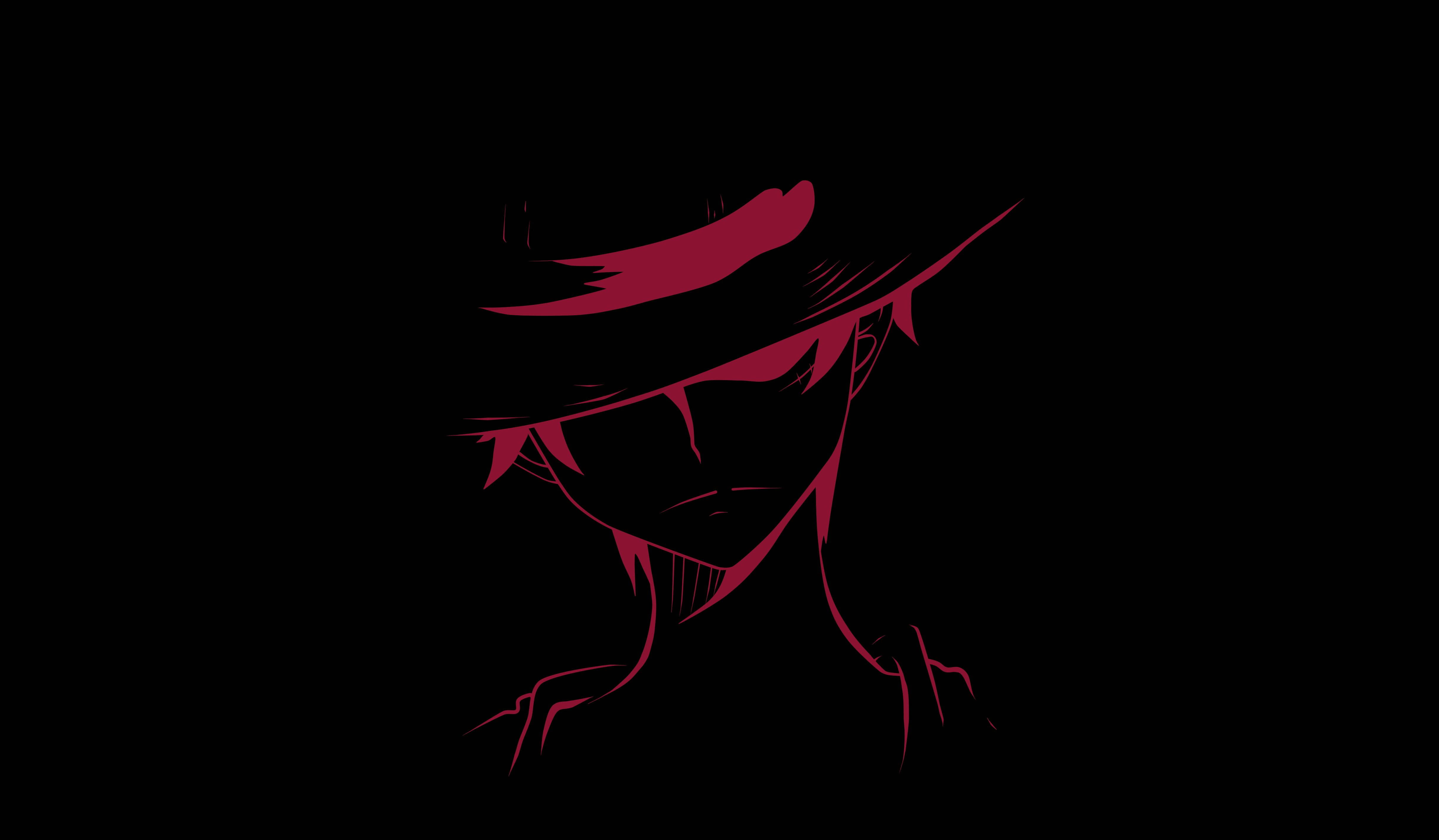 One Piece 4K Luffy-omtrek Muurpapier
