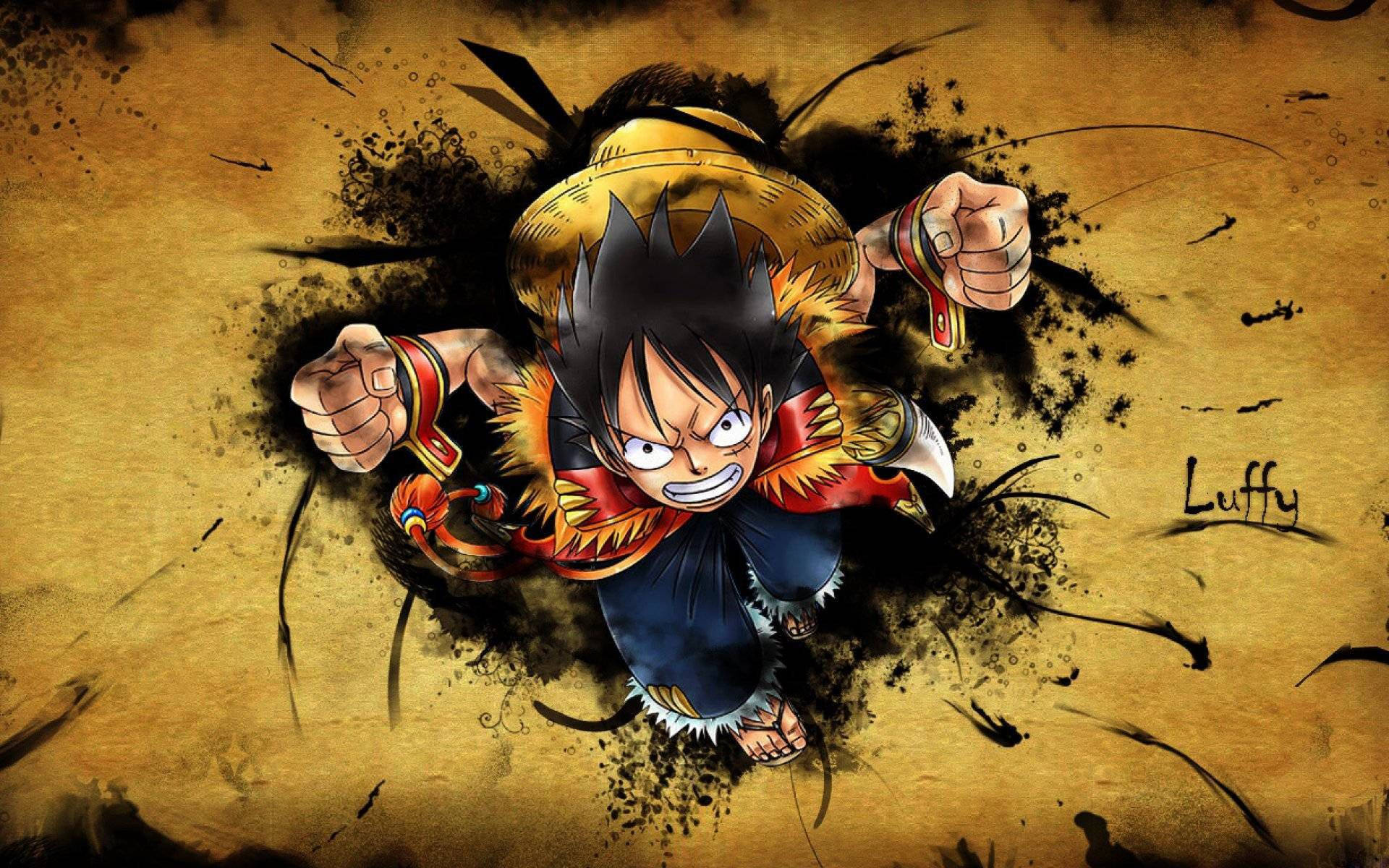 One Piece 4K Luffy se Strooihoed Muurpapier