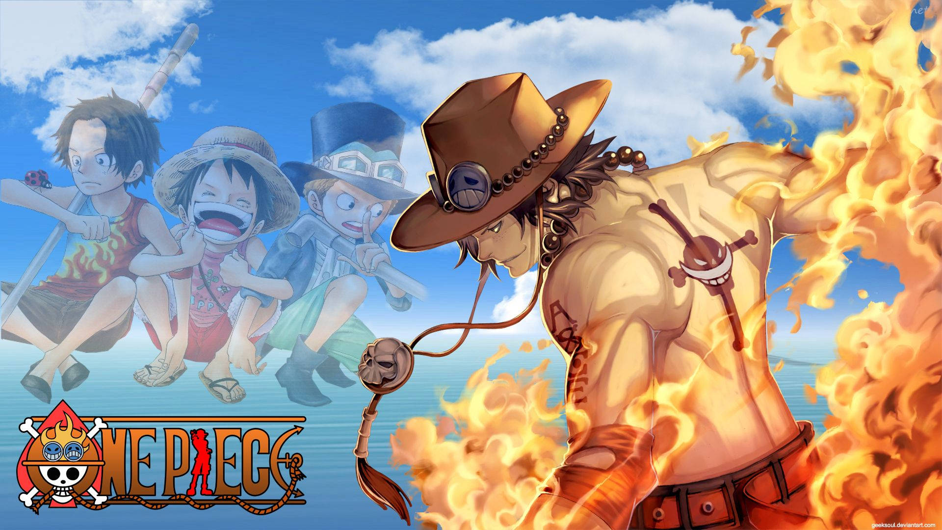 One Piece Bemanning Avontuur op See Muurpapier