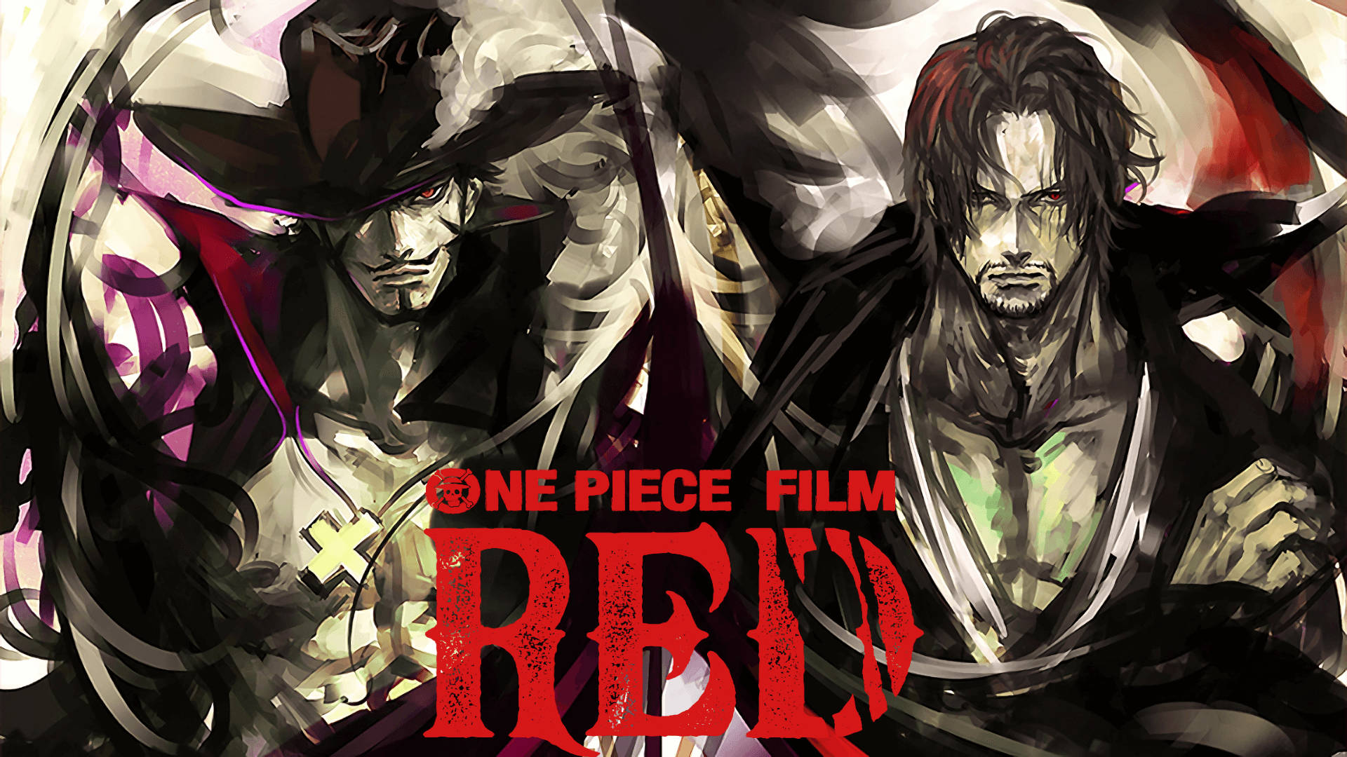 One Piece Film Red Shanks en Mihawk Muurpapier