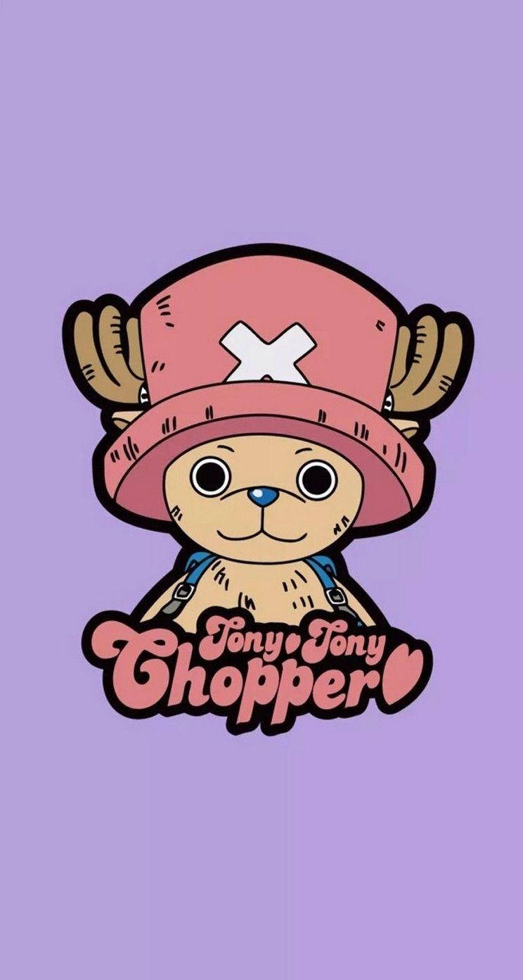 One Piece-foon Chopper op Pers Agtergrond Muurpapier