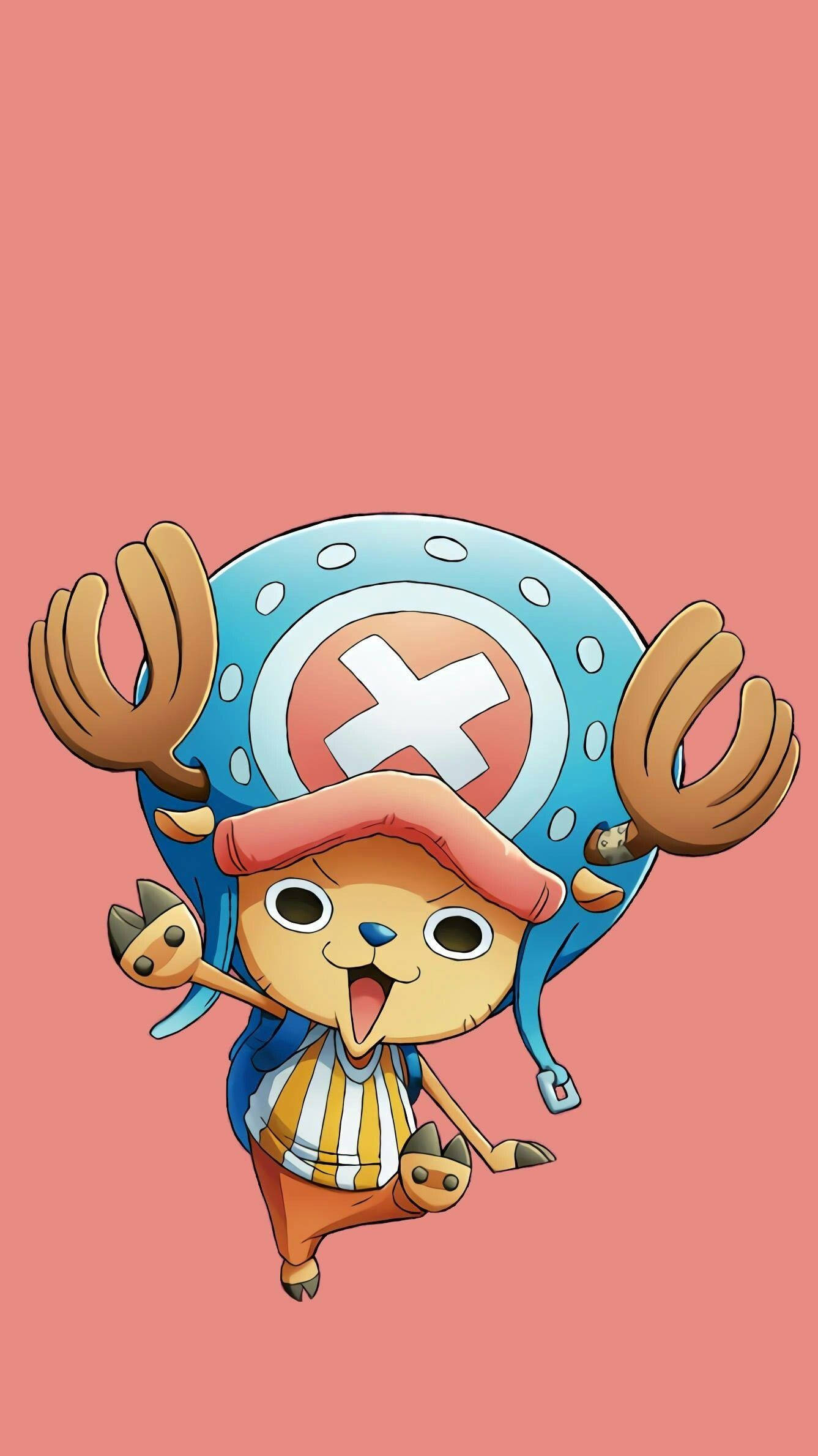 One Piece-foon Chopper op Perske-agtergrond Muurpapier