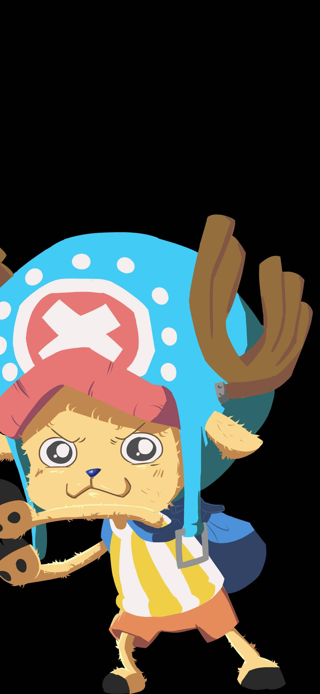 One Piece Foon Fluffige Chopper Muurpapier