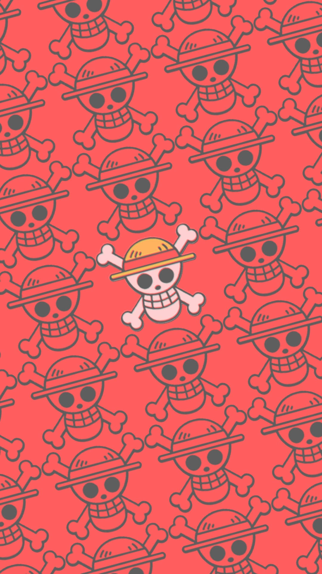 One Piece Foon Jolly Roger Collage Muurpapier