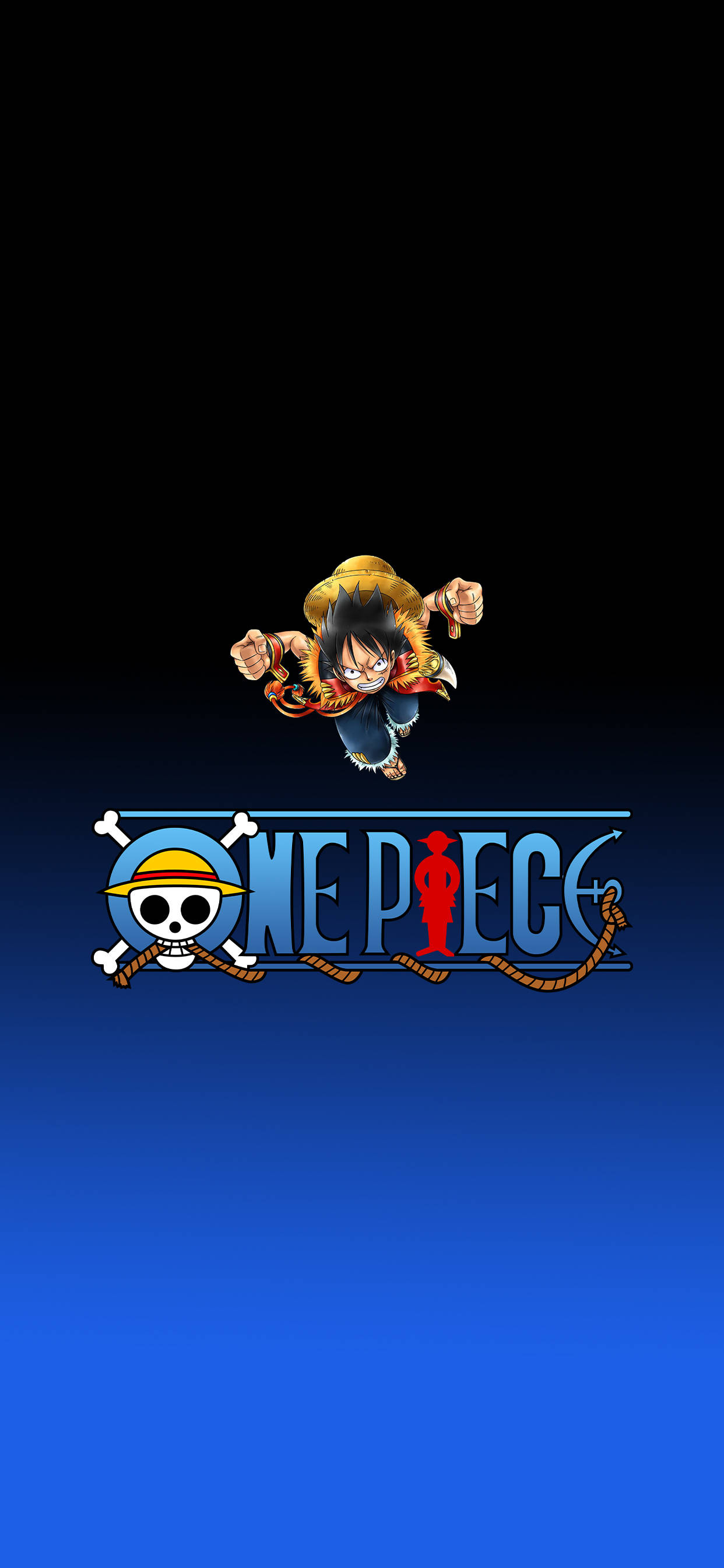 One Piece Foon-logo En Luffy Muurpapier