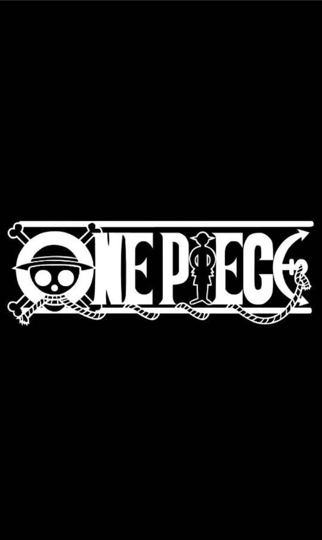 One Piece-foonlogo op Swart Muurpapier