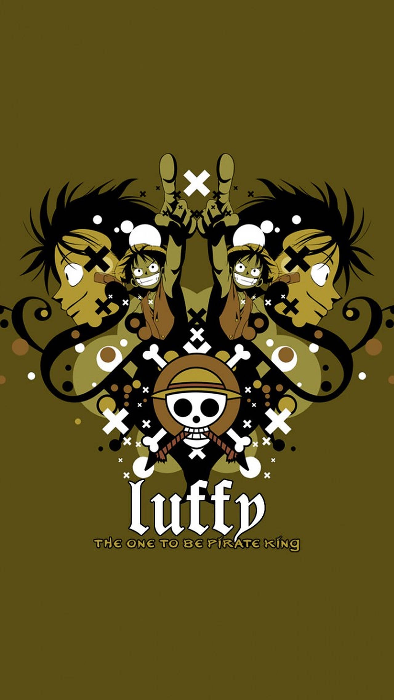 One Piece Luffy Groen iPhone Muurpapier