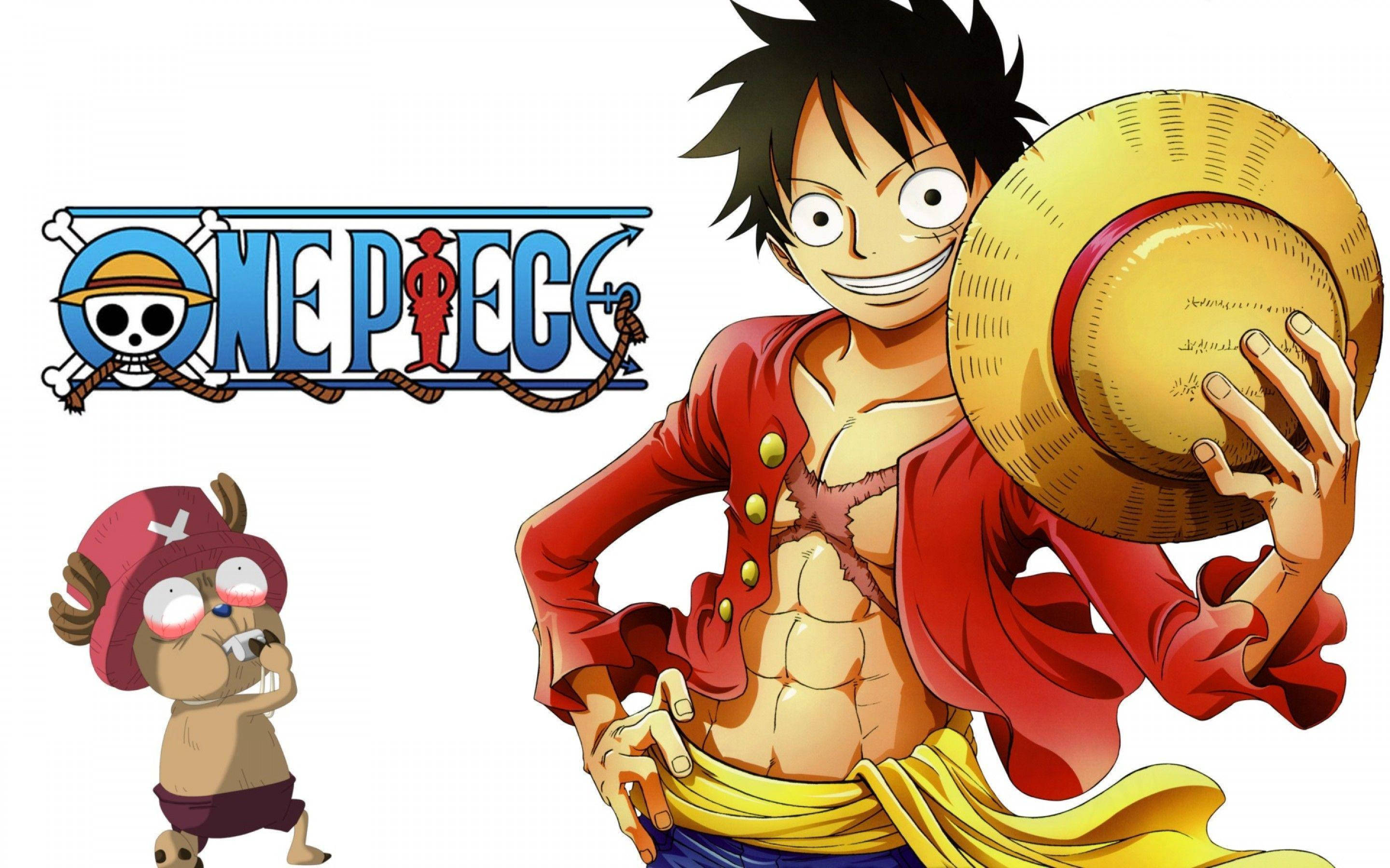 One Piece Luffy en Tonny Chopper Muurpapier