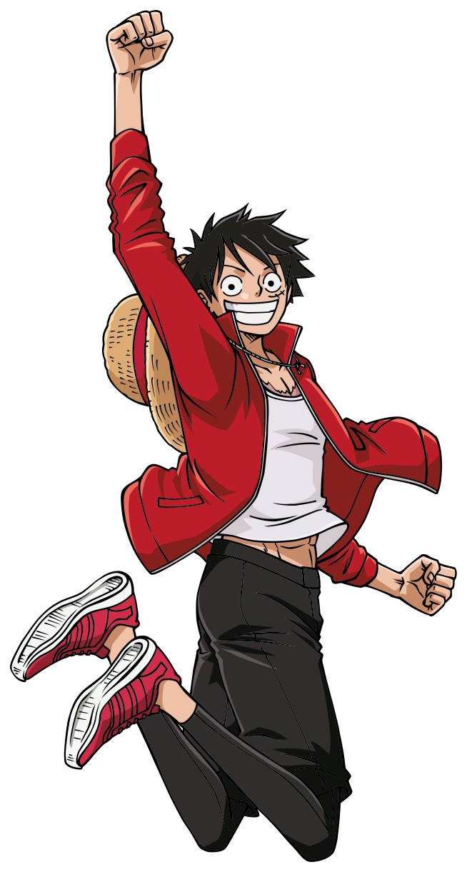 One Piece Luffy Oorwinningshouding Muurpapier