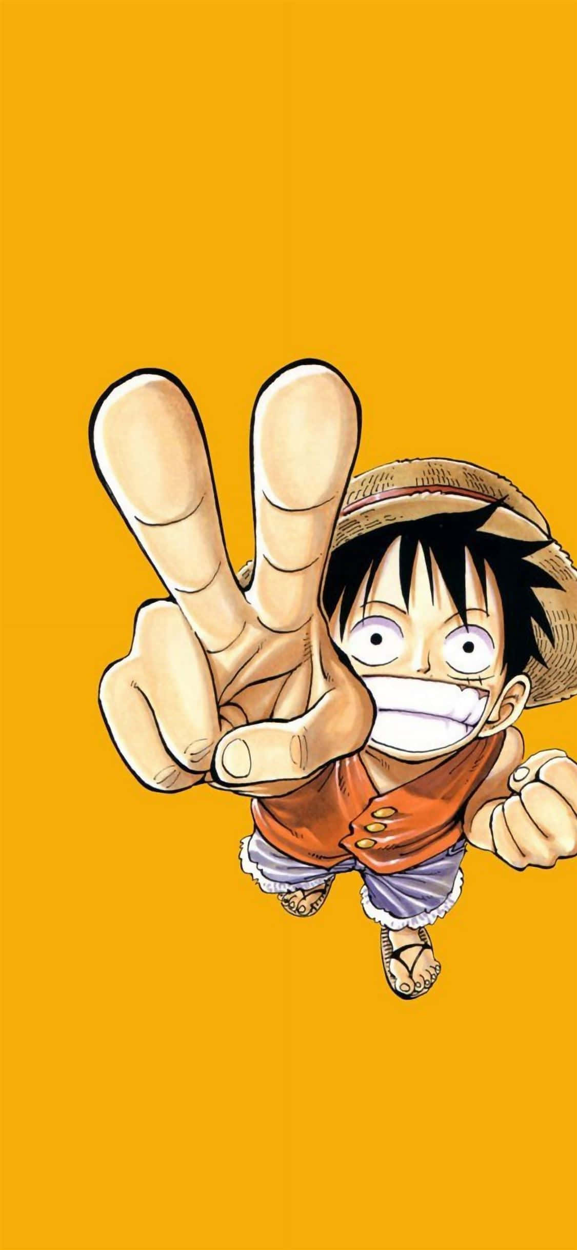 One Piece Luffy Vrysteken Prent Muurpapier