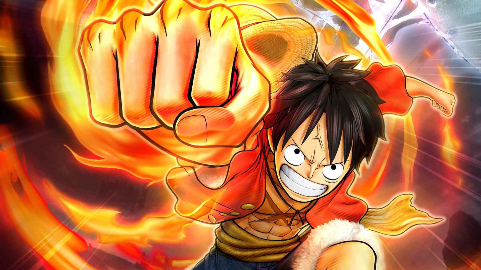 One Piece - 'n karakter met 'n vuis in sy hand Muurpapier