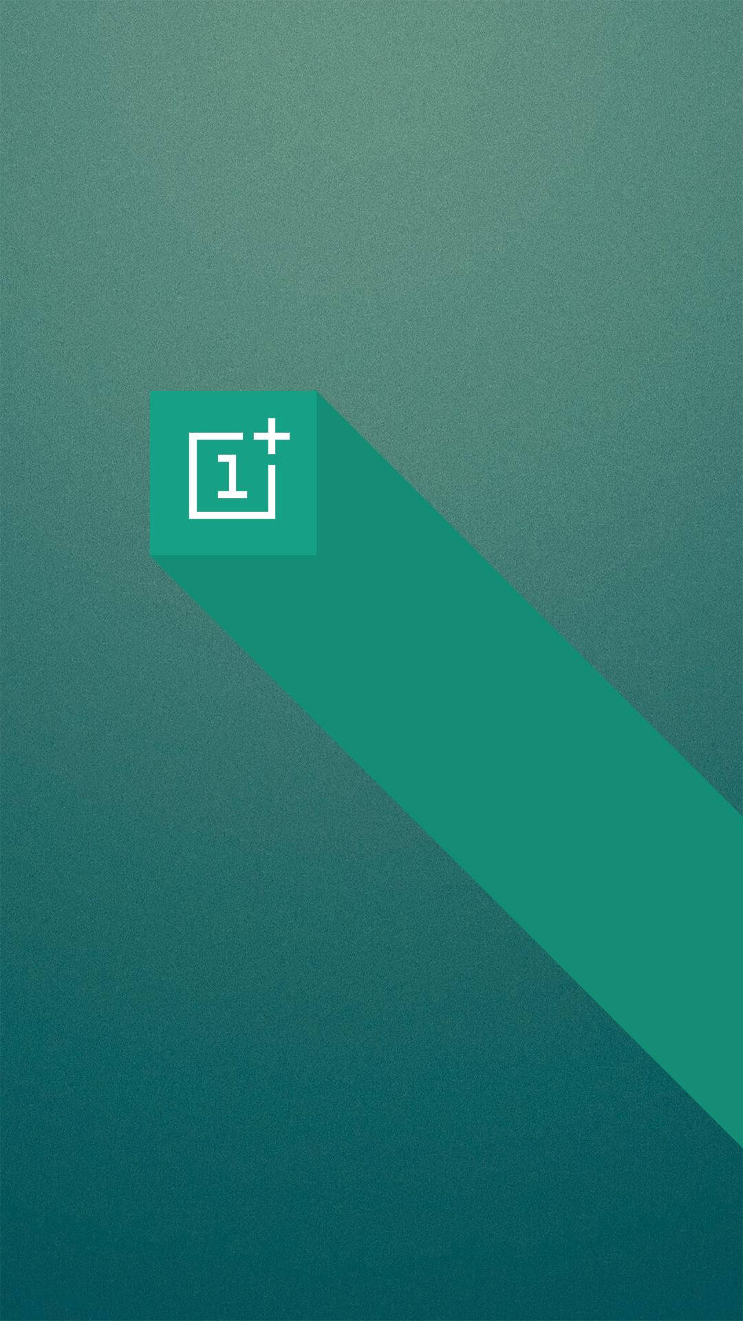 OnePlus-logo op groen kubus Muurpapier