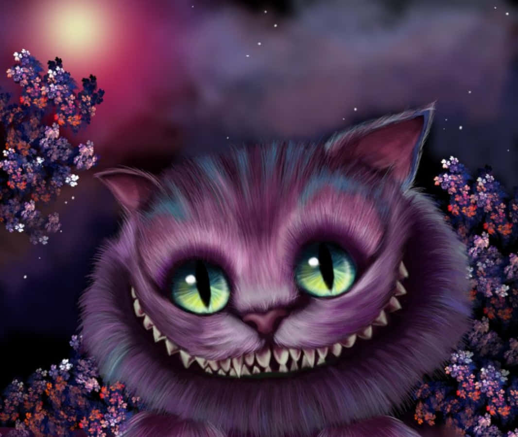 "Ons is almal mal hier": Die Cheshire Kat Muurpapier