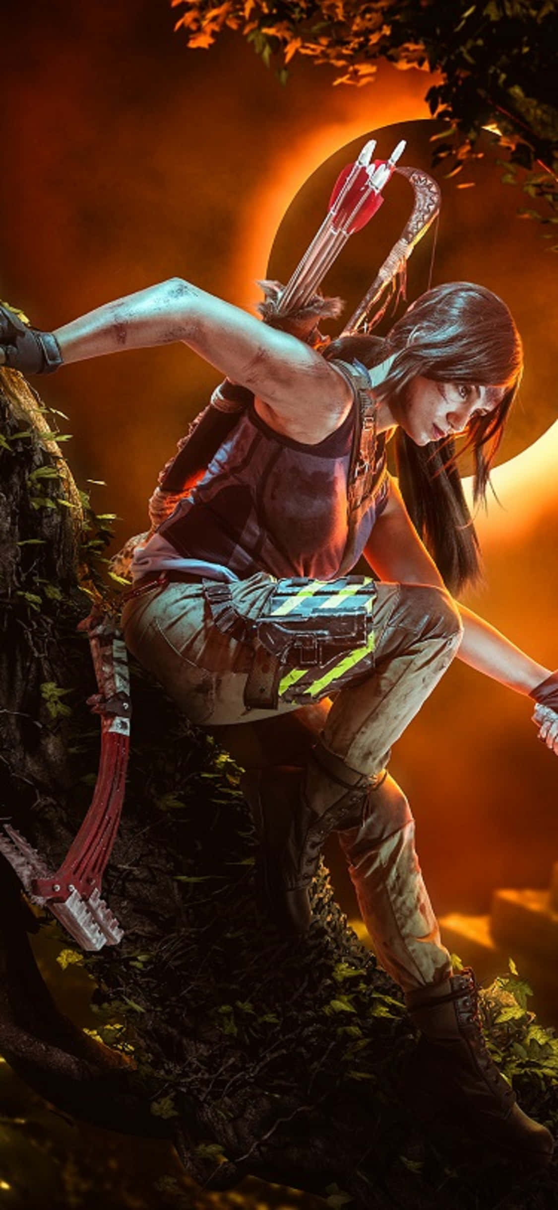Ontbloot die raaisels van die wêreld in iPhone X Shadow of the Tomb Raider Muurpapier