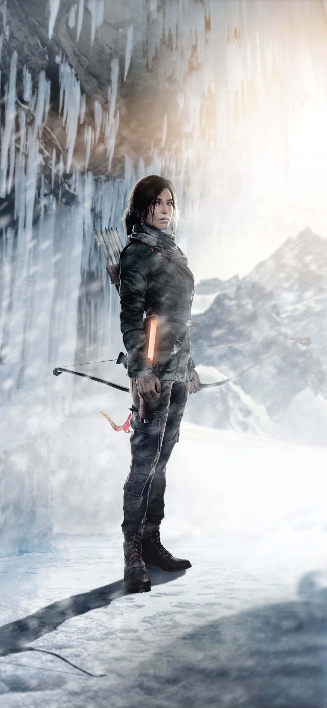 “Ontbloot geheime en avontuur op jou iPhone Xs Max met Rise of the Tomb Raider” Muurpapier