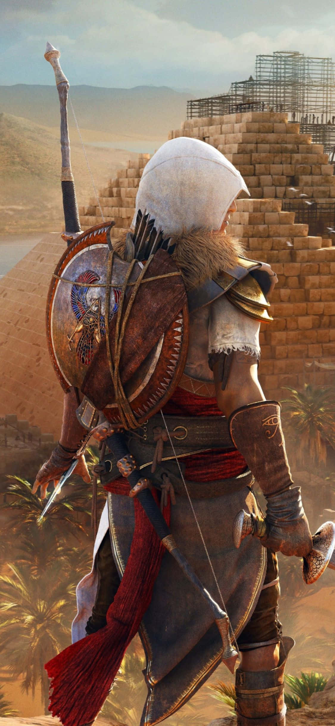 Ontbloot jou lot met die iPhone X Assassin's Creed Origins Muurpapier