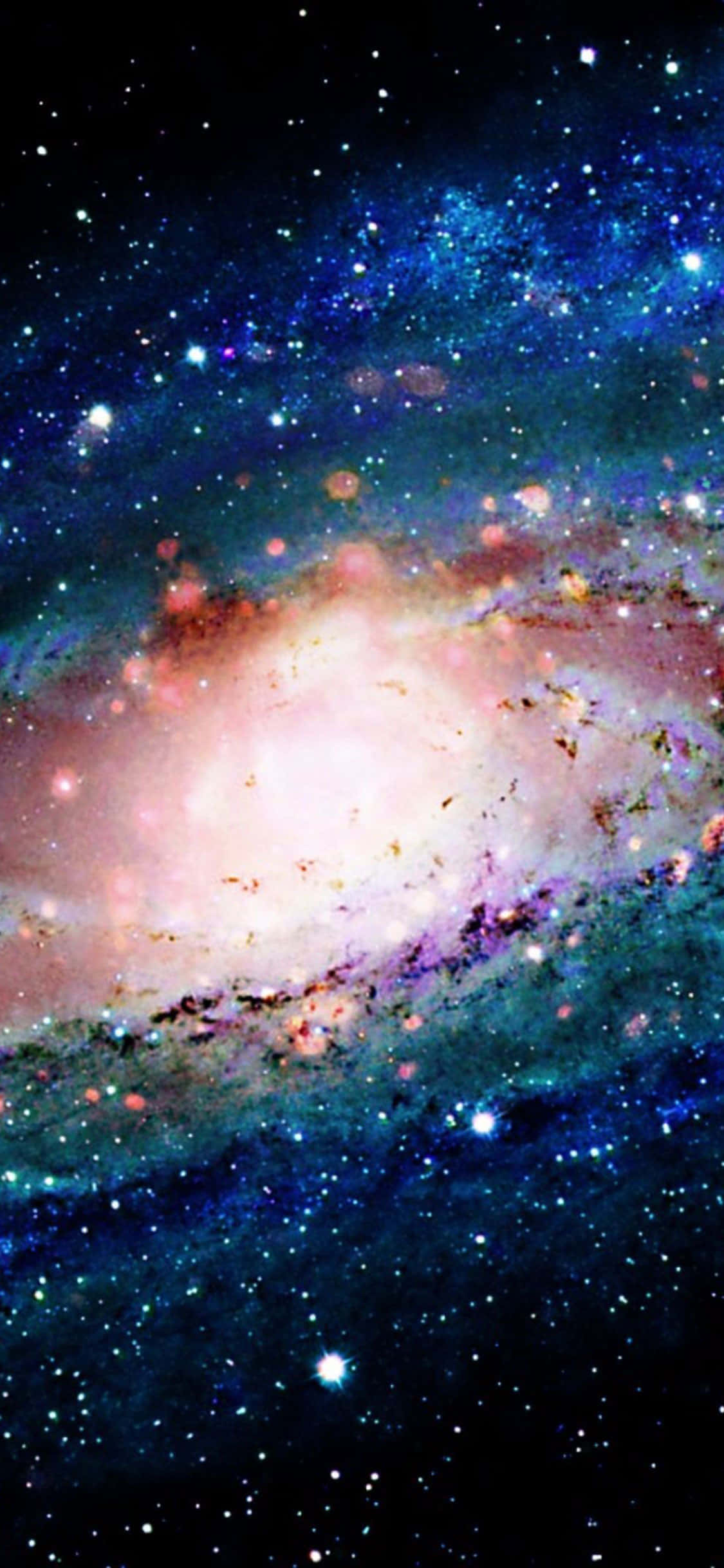 Ontdek die Wonders van Blou Galaxy met die nuwe iPhone Muurpapier