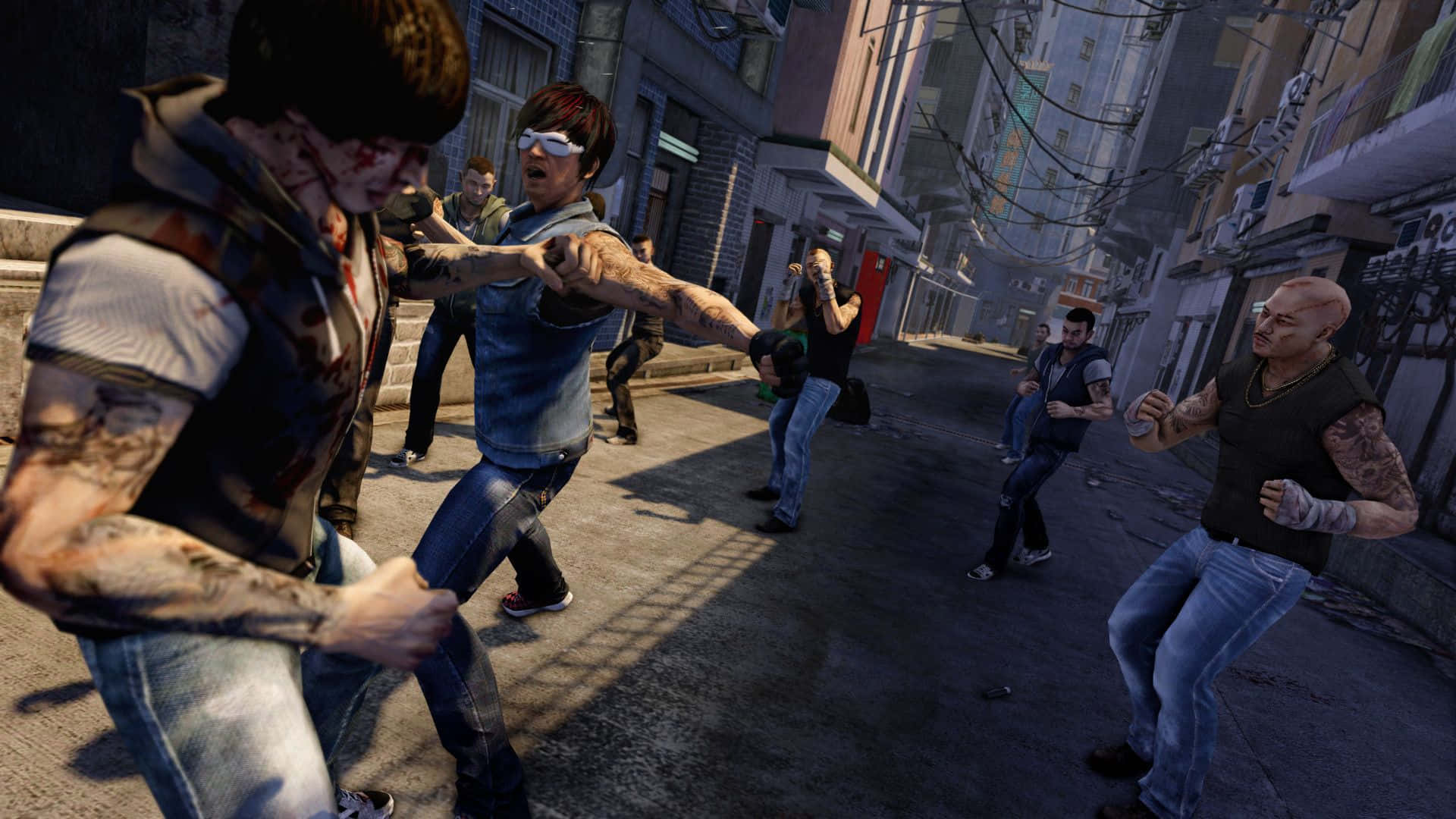 Ontdek 'n wêreld vol intrige en avontuur in Sleeping Dogs Muurpapier