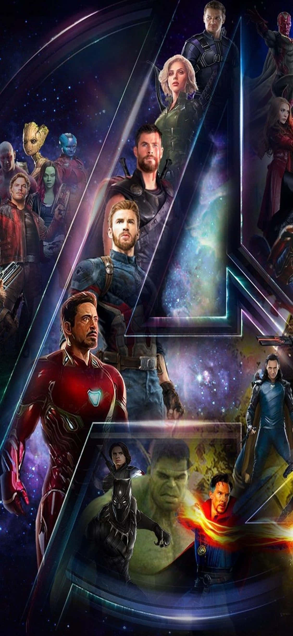 Ontketen die krag van die Avengers met die splinternuwe iPhone Xs Muurpapier