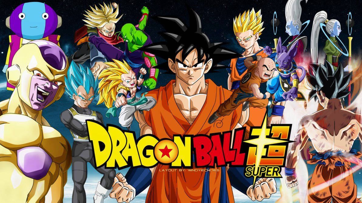 Dragon Ball Super broly San Goku, Vegeta en ander karakters met skurke. gewilde anime wêreldwyd. — Dragon ball super GIF Muurpapier